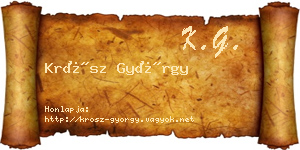 Krósz György névjegykártya